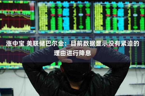 涨中宝 美联储巴尔金：目前数据显示没有紧迫的理由进行降息