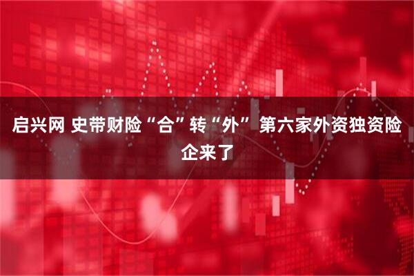 启兴网 史带财险“合”转“外” 第六家外资独资险企来了